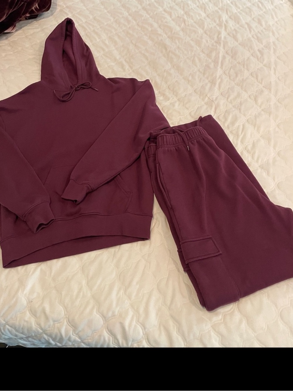 No Boundaries Maroon Crewneck Hoodie and Jogger Set